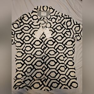 Denim & Flower Black and White Striped Shirt